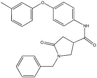 1-benzyl-N-[4-(3-methylphenoxy)phenyl]-5-oxo-3-pyrrolidinecarboxamide 结构式