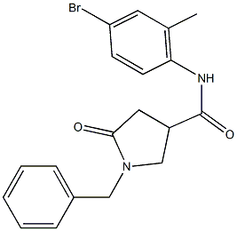 1-benzyl-N-(4-bromo-2-methylphenyl)-5-oxo-3-pyrrolidinecarboxamide 结构式