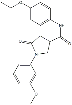 N-(4-ethoxyphenyl)-1-(3-methoxyphenyl)-5-oxo-3-pyrrolidinecarboxamide 结构式