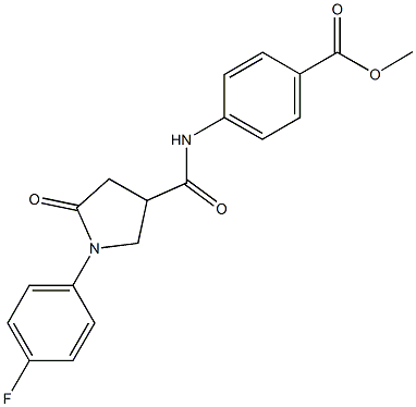 methyl 4-({[1-(4-fluorophenyl)-5-oxo-3-pyrrolidinyl]carbonyl}amino)benzoate 结构式