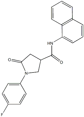 1-(4-fluorophenyl)-N-(1-naphthyl)-5-oxo-3-pyrrolidinecarboxamide 结构式