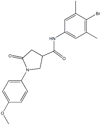 N-(4-bromo-3,5-dimethylphenyl)-1-(4-methoxyphenyl)-5-oxo-3-pyrrolidinecarboxamide 结构式