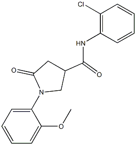 N-(2-chlorophenyl)-1-(2-methoxyphenyl)-5-oxo-3-pyrrolidinecarboxamide 结构式