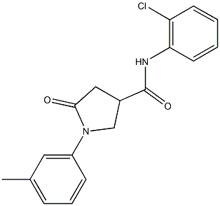 N-(2-chlorophenyl)-1-(3-methylphenyl)-5-oxo-3-pyrrolidinecarboxamide 结构式