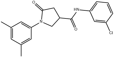 N-(3-chlorophenyl)-1-(3,5-dimethylphenyl)-5-oxo-3-pyrrolidinecarboxamide 结构式