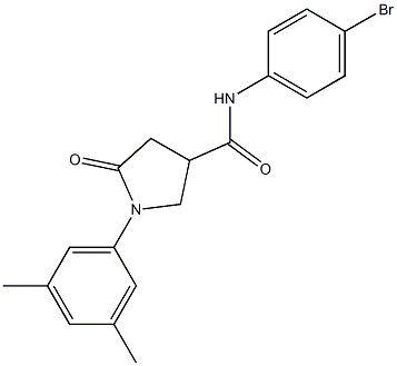 N-(4-bromophenyl)-1-(3,5-dimethylphenyl)-5-oxo-3-pyrrolidinecarboxamide 结构式