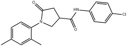 N-(4-chlorophenyl)-1-(2,4-dimethylphenyl)-5-oxo-3-pyrrolidinecarboxamide 结构式