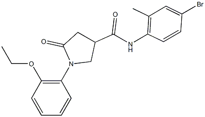 N-(4-bromo-2-methylphenyl)-1-(2-ethoxyphenyl)-5-oxo-3-pyrrolidinecarboxamide 结构式