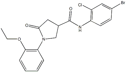 N-(4-bromo-2-chlorophenyl)-1-(2-ethoxyphenyl)-5-oxo-3-pyrrolidinecarboxamide 结构式