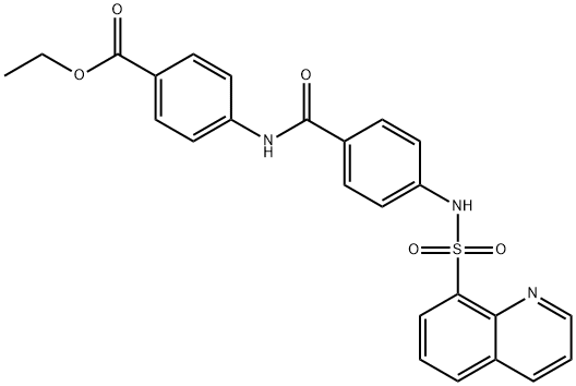 ethyl 4-({4-[(8-quinolinylsulfonyl)amino]benzoyl}amino)benzoate 结构式