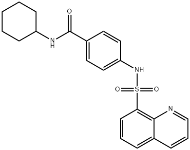 N-cyclohexyl-4-[(8-quinolinylsulfonyl)amino]benzamide 结构式