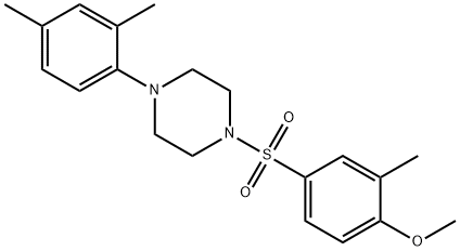 1-(2,4-dimethylphenyl)-4-[(4-methoxy-3-methylphenyl)sulfonyl]piperazine 结构式