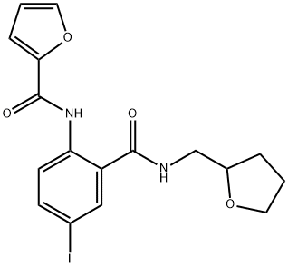 N-(4-iodo-2-{[(tetrahydro-2-furanylmethyl)amino]carbonyl}phenyl)-2-furamide 结构式