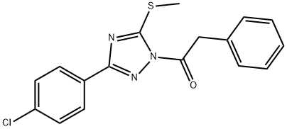 3-(4-chlorophenyl)-1-(phenylacetyl)-1H-1,2,4-triazol-5-yl methyl sulfide 结构式