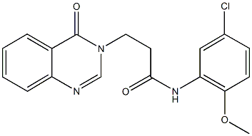 N-(5-chloro-2-methoxyphenyl)-3-(4-oxo-3(4H)-quinazolinyl)propanamide 结构式