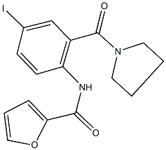 N-[4-iodo-2-(1-pyrrolidinylcarbonyl)phenyl]-2-furamide 结构式