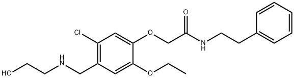 2-(5-chloro-2-ethoxy-4-{[(2-hydroxyethyl)amino]methyl}phenoxy)-N-(2-phenylethyl)acetamide 结构式