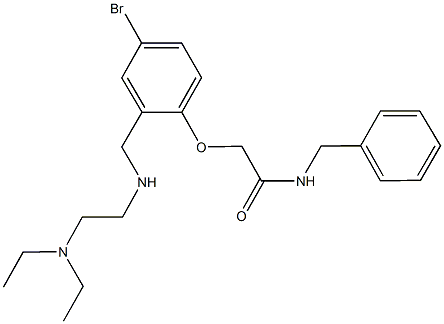 N-benzyl-2-[4-bromo-2-({[2-(diethylamino)ethyl]amino}methyl)phenoxy]acetamide 结构式