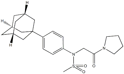 N-[4-(1-adamantyl)phenyl]-N-[2-oxo-2-(1-pyrrolidinyl)ethyl]methanesulfonamide 结构式