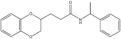 3-(2,3-dihydro-1,4-benzodioxin-2-yl)-N-(1-phenylethyl)propanamide 结构式