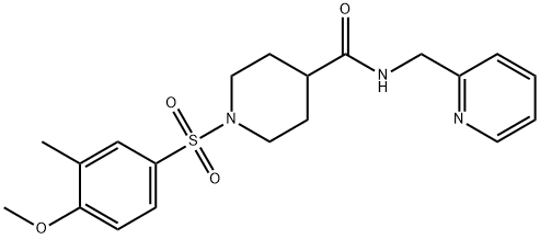 1-[(4-methoxy-3-methylphenyl)sulfonyl]-N-(2-pyridinylmethyl)-4-piperidinecarboxamide 结构式