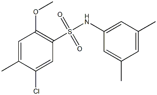 5-chloro-N-(3,5-dimethylphenyl)-2-methoxy-4-methylbenzenesulfonamide 结构式