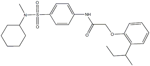 2-(2-sec-butylphenoxy)-N-(4-{[cyclohexyl(methyl)amino]sulfonyl}phenyl)acetamide 结构式