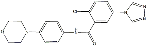 2-chloro-N-[4-(4-morpholinyl)phenyl]-5-(4H-1,2,4-triazol-4-yl)benzamide 结构式