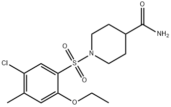 1-[(5-chloro-2-ethoxy-4-methylphenyl)sulfonyl]-4-piperidinecarboxamide 结构式