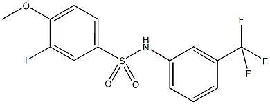 3-iodo-4-methoxy-N-[3-(trifluoromethyl)phenyl]benzenesulfonamide 结构式