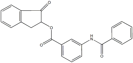 1-oxo-2,3-dihydro-1H-inden-2-yl 3-(benzoylamino)benzoate 结构式