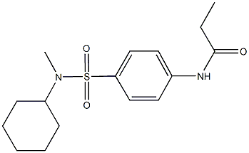 N-(4-{[cyclohexyl(methyl)amino]sulfonyl}phenyl)propanamide 结构式