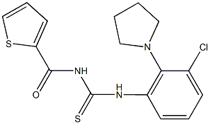 N-[3-chloro-2-(1-pyrrolidinyl)phenyl]-N'-(2-thienylcarbonyl)thiourea 结构式