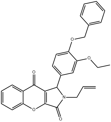 2-allyl-1-[4-(benzyloxy)-3-ethoxyphenyl]-1,2-dihydrochromeno[2,3-c]pyrrole-3,9-dione 结构式
