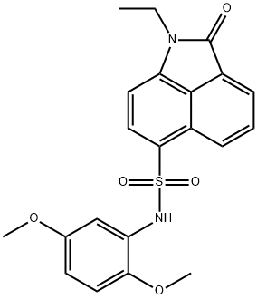 N-(2,5-dimethoxyphenyl)-1-ethyl-2-oxo-1,2-dihydrobenzo[cd]indole-6-sulfonamide 结构式