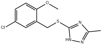 3-[(5-chloro-2-methoxybenzyl)thio]-5-methyl-4H-1,2,4-triazole 结构式