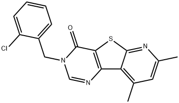 3-(2-chlorobenzyl)-7,9-dimethylpyrido[3',2':4,5]thieno[3,2-d]pyrimidin-4(3H)-one 结构式