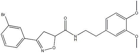 3-(3-bromophenyl)-N-[2-(3,4-dimethoxyphenyl)ethyl]-4,5-dihydro-5-isoxazolecarboxamide 结构式