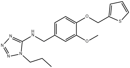 N-[3-methoxy-4-(2-thienylmethoxy)benzyl]-N-(1-propyl-1H-tetraazol-5-yl)amine 结构式