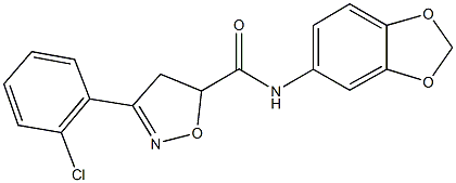 N-(1,3-benzodioxol-5-yl)-3-(2-chlorophenyl)-4,5-dihydro-5-isoxazolecarboxamide 结构式