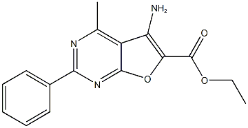 ethyl 5-amino-4-methyl-2-phenylfuro[2,3-d]pyrimidine-6-carboxylate 结构式