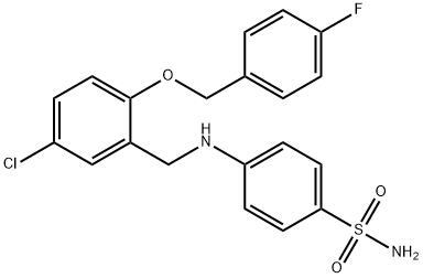 4-({5-chloro-2-[(4-fluorobenzyl)oxy]benzyl}amino)benzenesulfonamide 结构式