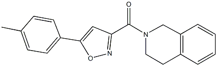 2-{[5-(4-methylphenyl)-3-isoxazolyl]carbonyl}-1,2,3,4-tetrahydroisoquinoline 结构式