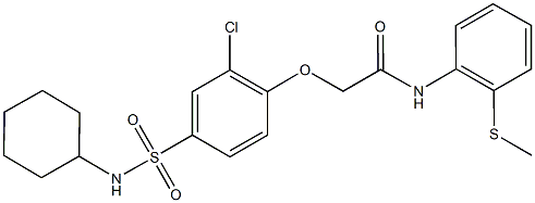 2-{2-chloro-4-[(cyclohexylamino)sulfonyl]phenoxy}-N-[2-(methylsulfanyl)phenyl]acetamide 结构式