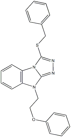 2-[3-(benzylsulfanyl)-9H-[1,2,4]triazolo[4,3-a]benzimidazol-9-yl]ethyl phenyl ether 结构式
