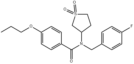 N-(1,1-dioxidotetrahydro-3-thienyl)-N-(4-fluorobenzyl)-4-propoxybenzamide 结构式