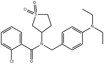 2-chloro-N-[4-(diethylamino)benzyl]-N-(1,1-dioxidotetrahydro-3-thienyl)benzamide 结构式