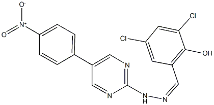 3,5-dichloro-2-hydroxybenzaldehyde (5-{4-nitrophenyl}-2-pyrimidinyl)hydrazone 结构式