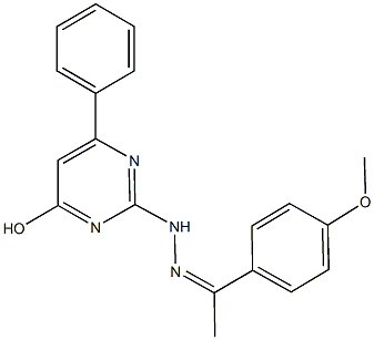 1-(4-methoxyphenyl)ethanone (4-hydroxy-6-phenyl-2-pyrimidinyl)hydrazone 结构式