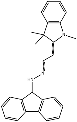 (1,3,3-trimethyl-1,3-dihydro-2H-indol-2-ylidene)acetaldehyde 9H-fluoren-9-ylhydrazone 结构式